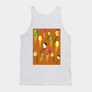 Ice Cream Cones-Brown Tank Top